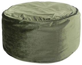 Machovo zelený zamatový guľatý puf Copper - 60 * 60 * 30cm