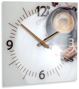 Sklenené nástenné hodiny Coffee Flex z51b s-d-x, 30 cm