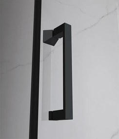 BPS-koupelny Päťuholníkový sprchový kút KZ10B BL 90x90 čierna/transparent - bez vaničky