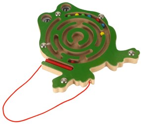 KIK Magnetické žabie bludisko s magnetickým štýlusom – guľôčkové puzzle pre deti