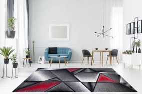 Koberec Sumatra J374C Shapes sivý, červený