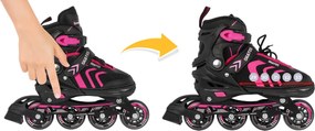 Ramiz Sada kolieskových korčúľ 4 v 1 Korčule pre deti Veľkosť 29-33 Ružová