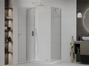 Mexen Roma, sprchovací kút 90 (dvere) x 100 (stena) cm, 6mm číre sklo, chrómový profil + slim sprchová vanička 5cm, 854-090-100-01-00-4010