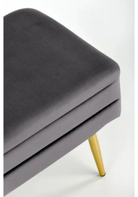 Prešívaná lavica s úložným priestorom VELVA 37x78 cm šedá/zlatá