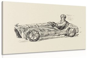 Obraz pretekárske auto v retro prevedení - 120x80