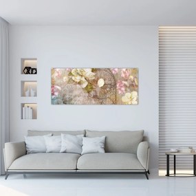 Obraz - Kvetinový ornament (120x50 cm)