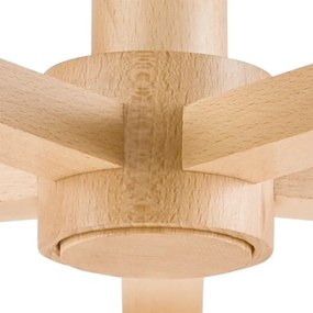 Prisadený luster ELLIE 5xE27/60W/230V biela/buk