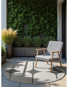 Čierno-biely okrúhly vnútorný a vonkajší koberec ø 160 cm Duet Bowen – NORTHRUGS