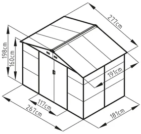G21 Záhradný domček G21 GAH 529 - 277 x 191 cm, šedý