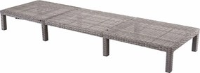Záhradné lehátko HWC-A51 - vankúše tmavosivé basic 5cm - sivá