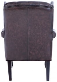 Kreslo z pravej hovädzej kože Brown Brown