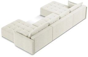 Béžová rozkladacia/s úložným priestorom rohová pohovka (do tvaru "U") Moku – Makamii