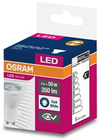 OSRAM LED žiarovka GU10, PAR16, 5W, 350lm, 4000K, neutrálna biela, 36°