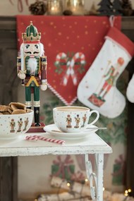 Porcelánová šálka s tanierikom s Luskáčikmi Happy Little Christmas - 12*9*6 cm / Ø 14*2 cm / 200 ml