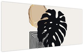 Obraz - Abstrakcia s tropickými listami N⁰2 (120x50 cm)