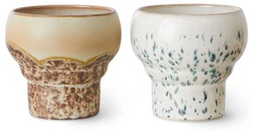 HK living Kameninový hrnček 70's Lungo Coral 200 ml – set 2 ks