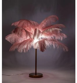 Feather Palm stolná lampa ružová 60 cm