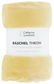 Žltá prikrývka 200x240 cm Raschel - Catherine Lansfield
