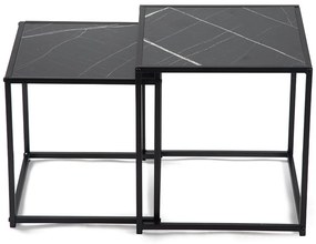 Noela Sada odkladacích stolíkov v dekore čierneho mramoru DUETTA 38,35