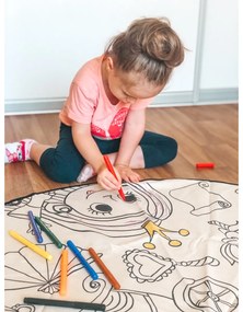 Butter Kings, TRHÁK: KOBEREC - OMAĽOVÁNKY - Dinosaur world, 130x130 (priemer) kruh, biela, detská izba