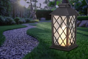 BERGE LED solárny záhradný lampáš svietidlo čierna 2V 35MA