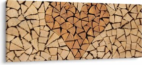 Obraz - Srdce z dreva (120x50 cm)