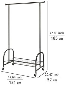 Čierny kovový stojan na oblečenie Wenko Profi
