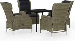vidaXL 5-dielna sada záhradného nábytku, hnedá