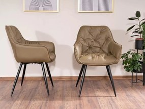 Olivová stolička CHERRY z eko kože