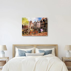 Sklenený obraz - Amsterdam, maľba (70x50 cm)
