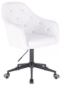 LuxuryForm DESIGN Kreslo ROMA na čiernej podstave s kolieskami - biele