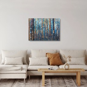 Sklenený obraz - Zimný les (70x50 cm)