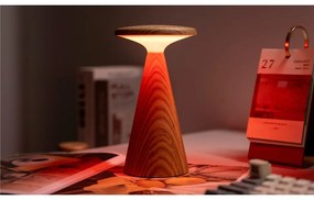 LED stolová lampa v prírodnej farbe s dreveným tienidlom (výška 21 cm) Sylva – Gingko