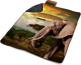 Sablio Plážová deka Slon z profilu: 200x140 cm