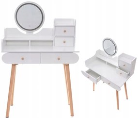 Elegantný toaletný stolík s LED svetlom v škandinávskom dizajne
