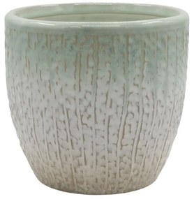 Béžovo-tyrkysový obal na kvetináč so vzorom Fayence - Ø 16*15 cm