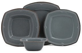 24-dielna jedálenská súprava, modrá/porcelán