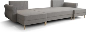 AKCIA Rozkladacia sedacia súprava do U SILVIANO 300x140 cm, sivá + 2 vankúšiky ZDARMA II. akosť