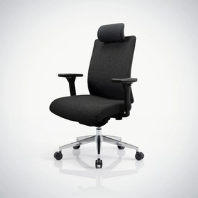 Ergonomická otočná kancelárska stolička, čierna: VECTOR