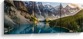 Obraz - Kanada, Národný park Banff, Moraine Lake (s hodinami) (90x30 cm)