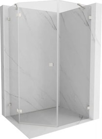 Mexen Lunar, päťuholníkový sprchový kút naklápací doľava 90 x 100 cm, 8mm číre sklo, oceľový profil, 831-090L-100P-97-00-L