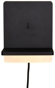 Matne čierne LED stmievateľné nástenné svietidlo Fairfield – Trio