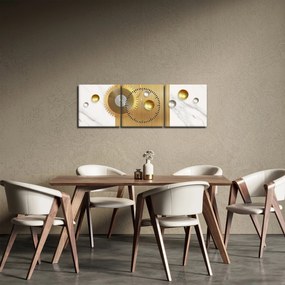 Obraz - Perly na mramore (s hodinami) (90x30 cm)