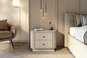Sada nočných stolíkov Vesper 56 cm - kašmírové / čierne úchytky