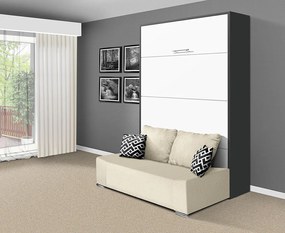 Nabytekmorava Sklápacia posteľ s pohovkou VS 21058P 200x140 farba pohovky: Červená, Typ farebného prevedenia: Buk / dvere biele LESK
