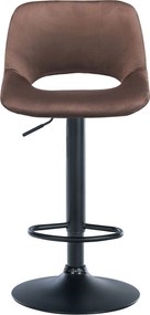 Barová stolička Camden - zamat, čierny rám - Hnedá