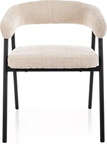 Jedálenská stolička KATANA s čiernymi nohami, béžová