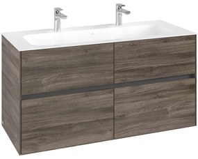 VILLEROY &amp; BOCH Collaro závesná skrinka pod umývadlo, 4 zásuvky, 1196 x 498 x 603 mm, Stone Oak, C14000RK