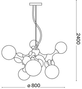 Ideal Lux - Luster na lanku NODI 9xE14/28W/230V mosadz