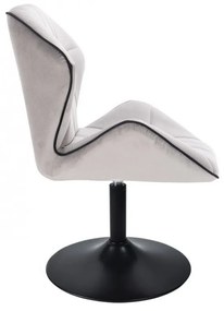 LuxuryForm DESIGN Stolička MILANO MAX VELUR na čiernom tanieri - šedá